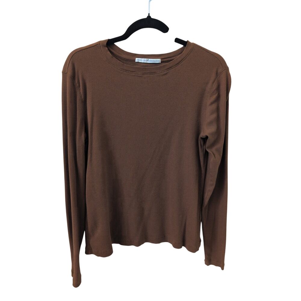 Peruvian Connection Pecan Fine Rib 100% Pima Cotton Tee size M